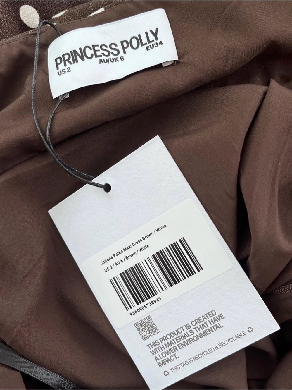 Princess Polly Brown Polka Dot Slip Maxi Dress - Picture 6 of 6